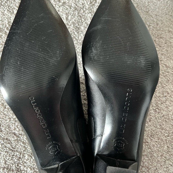SALE 2/$20 Women's Black Leather Mules size 6.5 Liz Claiborne EUC - Picture 5 of 8